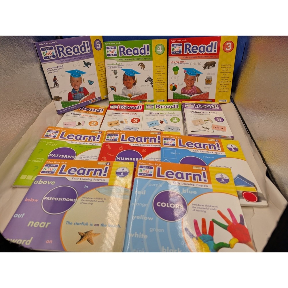 12 Pc Your Baby Can Read Learn Books Sliding Word Cards Developing Minds Infants